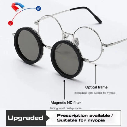 High Quality Magnetic Clip ND9 Rotating Adjustable Dimming Polarized Sunglasses Prescription Available Fishing Shades UV400