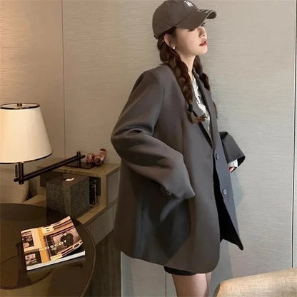 Women's Suit Coat 2025 Spring Autumn Temperament Split Design Sense Ladies Blazer Jacket Elegant Korean Version Lady Outerwear