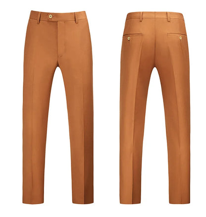 19 Color High Quality Men's Solid Color Slim Fit Suit Pants 2025 Fashion Formal Business Social Groom Wedding High End Trousers
