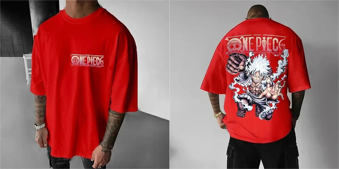 ONE PIECE Japanese Anime Men's T-shirt Monkey D. Luffy Summer Cotton Boy Children's Parent-child Clothing Harajuku Short Sleeve