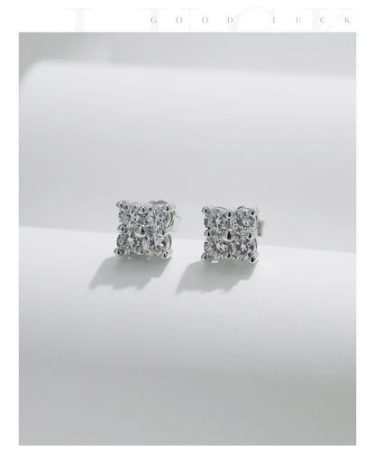 Simple D Color Moissanite 925 Sterling Silver Dazzling Lab Created Diamond Ideal Cut Stud Earrings For Women Jewelry