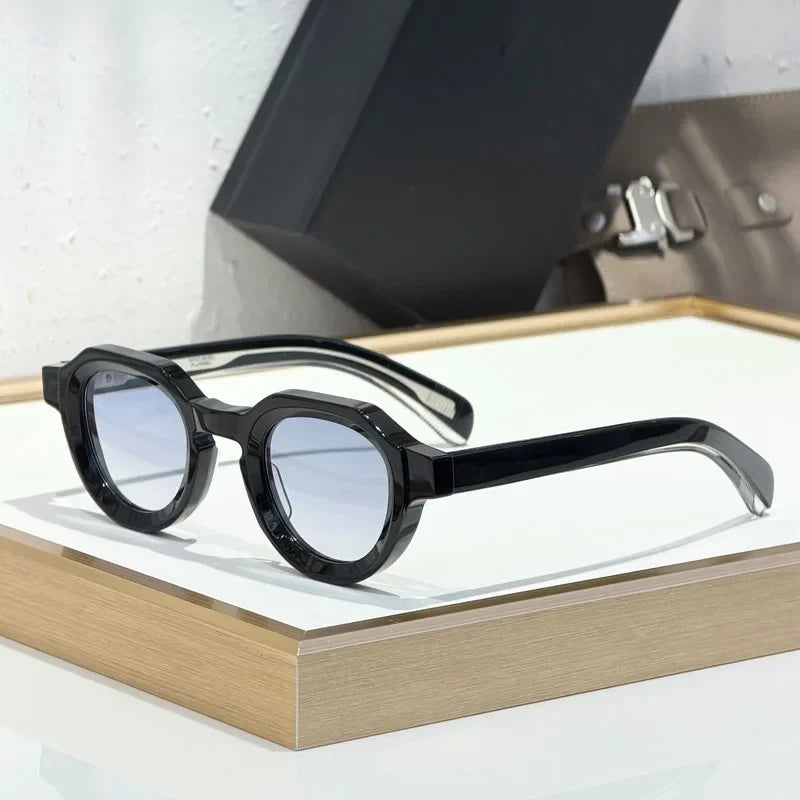 Handmade Designer Sunglasses Square for Men Women Street Fashion High Quality UV400 Classical Retro Eyeglasses with Case