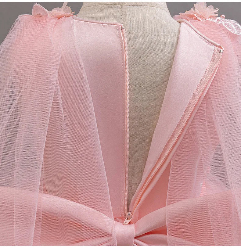 Fashion Solid Princess Dress Girls Lace Mesh Sleeveless Flower Girl Dresses Summer Children Clothing Girls Dress 1-10 Years