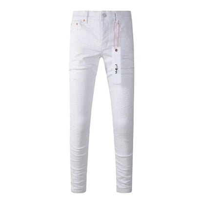 Spring New Men's White Skinny Jeans High Quality Slim Fit Trousers Streetwear Hip Hop Style Casual Fashion Stretch Denim Pants