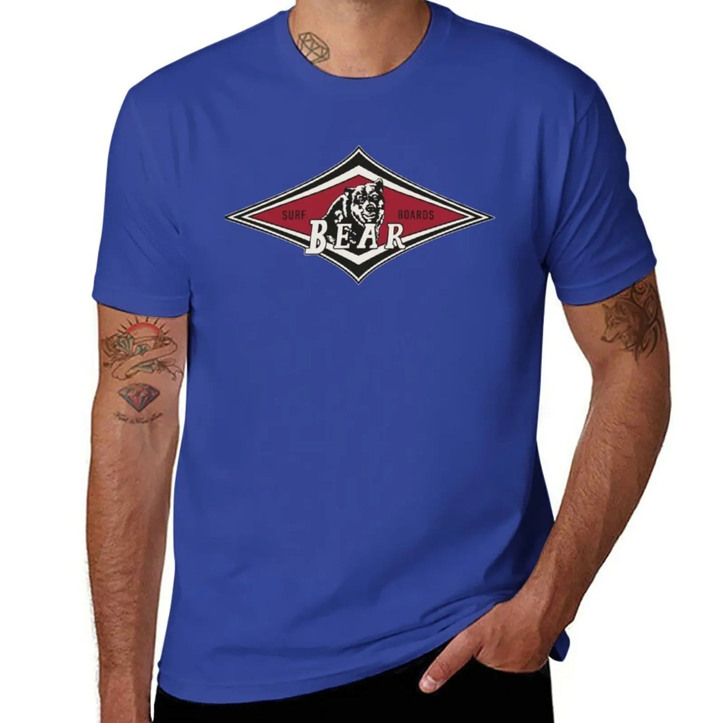 New Vintage Surfing Bear Big Wednesday cult Surfboard surf logo diamond retro T shirt T-Shirt T-Shirt