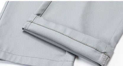 Bamboo Fiber Business Straight Pants Men's Summer Thin Classic Design Office Dress Breathable Casual Formal Trouser Man Clothes