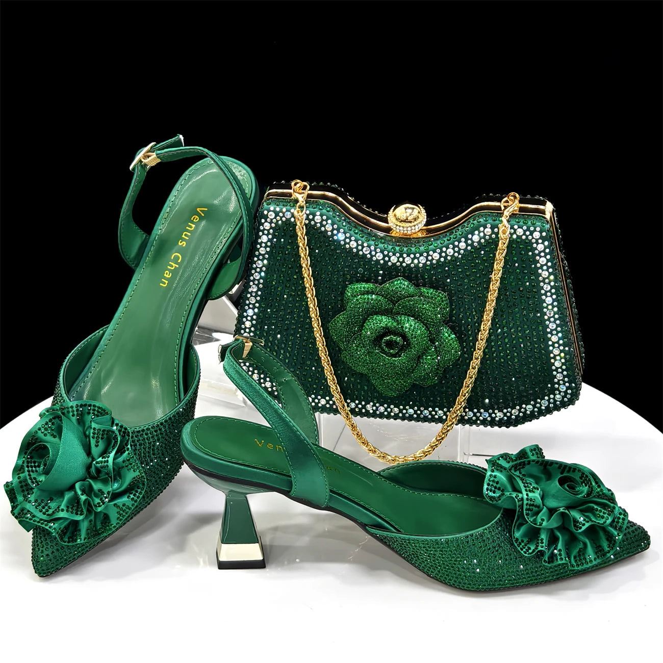 Elegant Handmade Taro purple Bag & Medium Heel Shoes with Beautiful Flower Accents – Perfect for Weddings & Parties