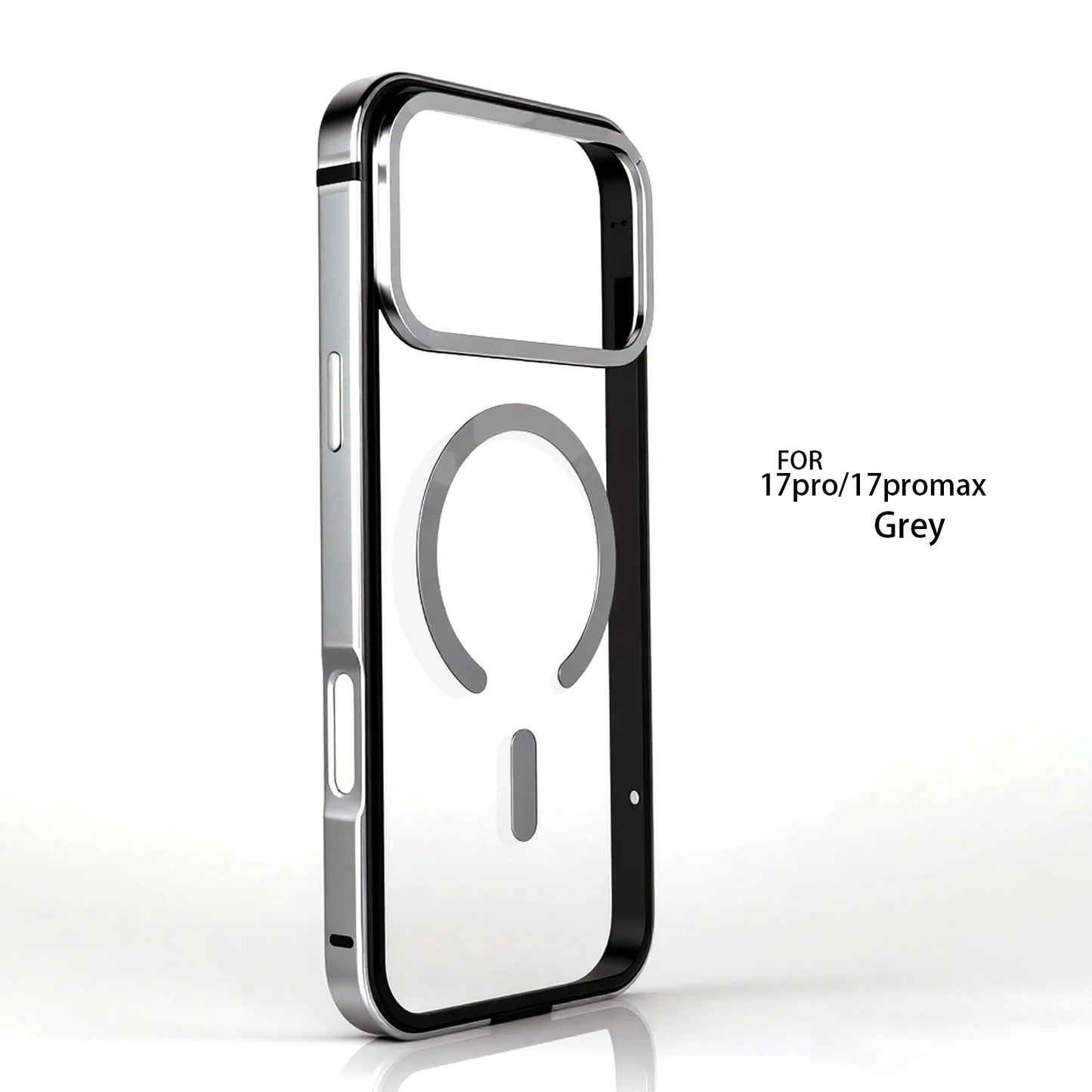 High End Metal Frame Phone Case, For IPhone 17 Pro 17 Promax Magsafe Magnetic Charging HD Backplate Phone Protection Cases