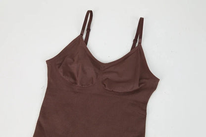 Women Seam-free Sleeveless V-Neck Bodysuit Shapewear Tummy Control Body Shaper Tank Top Red Blue