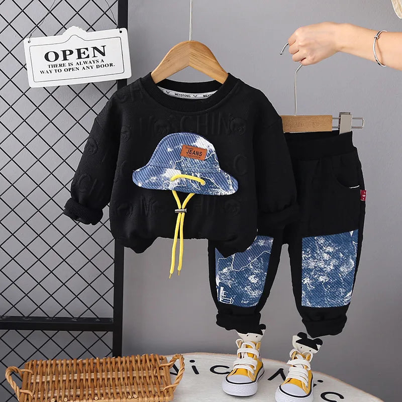 New Spring Autumn Causal Suit Baby Boys Girls T-Shirt Pants 2pcs/Set Children Clothing Kids Infant Sportswear 0-5 Years