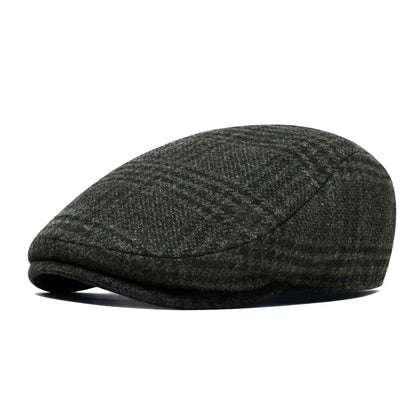 Newsboy Caps Men Wool Blend Flat Cap Winter Warm Hat Driving Hats Gastby Ivy Caps for Male Vintage British Beret