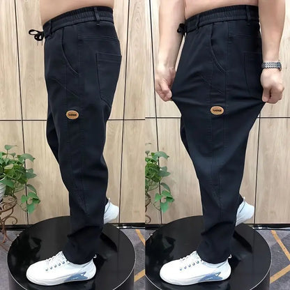 Autumn Pants Men's Jeans Men's Trousers Loose Versatile Autumn Winter High-waist Middle-aged Stretch Harem Pants