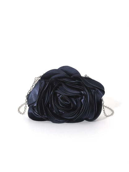 Fashion Pink Flower Petal Banquet Floral Dress Purse Evening Day Clutch Bag Women Luxury Prom Party Wedding Day Bag