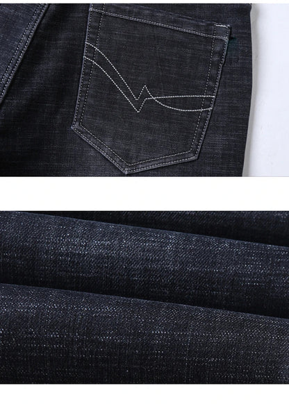 2024 New Men's Clothing Casual Jeans Winter New Fleece Pants Thick Warm Fashion Straight Fit Male Denim Trousers