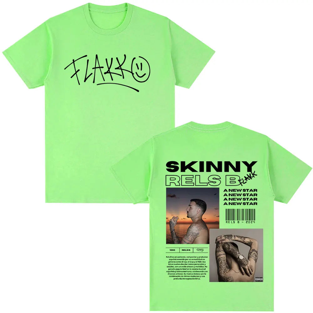 Rapper RELS B Skinny Flakk A New Star Album Merch T-shirt Men Women Clothing Fashion Hip Hop T-shirts Cotton T Shirts Streetwear