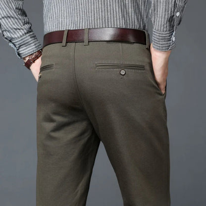 6 Colors Male Autumn Winter Casual Pants Chic Straight Formal Office Luxury Trousers Fashion Elastic Men Business Suit Pants