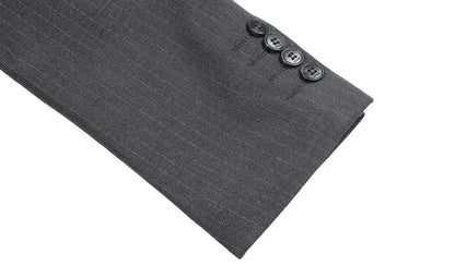 Classic Luxury Striped Men Suit Jacket Fashion Double Breasted Business Office Wedding Tuxedos Male High Quality Slim Fit Blazer