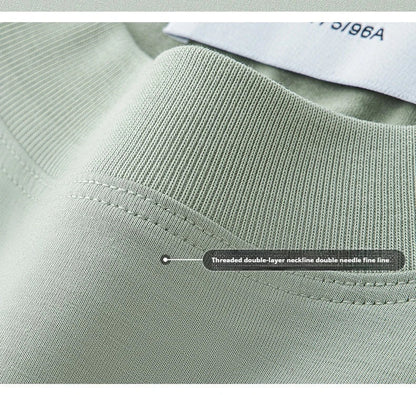 64% Cotton 25% Bamboo Fiber Cool T Shirt Men Short Sleeve Summer Tops For Men Round Neck Skin Friendly Solid Color Male Clothes