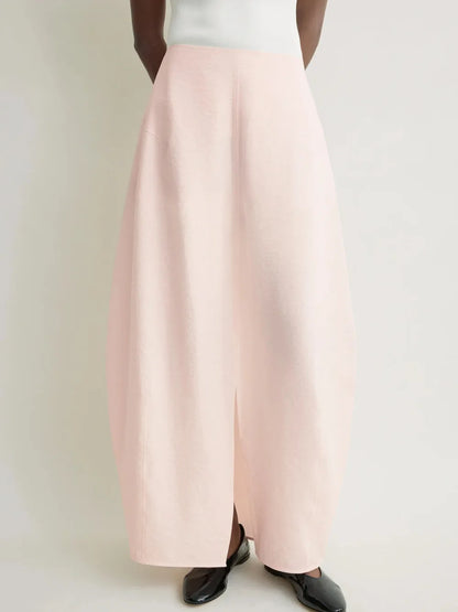 Maxdutti Design Sense Split Flower Bud Skirt French Elegance Minimalism High Waist Women's Skirt Woman Clothing Faldas Skirts