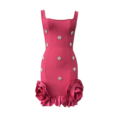 Women Sexy Ruffles Summer Clothing 2025 New Sleeveless Bandage Dress Club Party Mini Dresses