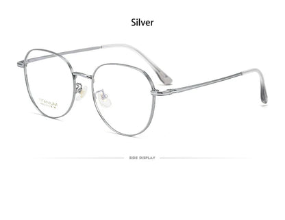 Simple Fashion Large Frame Titanium Design Women Anti-blue Light Reading Glasses Men Customized Prescription 02-K5012