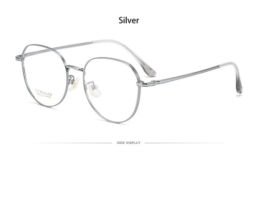 Simple Fashion Large Frame Titanium Design Women Anti-blue Light Reading Glasses Men Customized Prescription 02-K5012