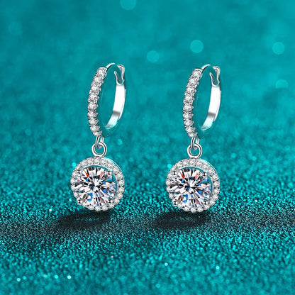6.5mm 2cttw D Color Moissanite Earring 100% S925 Sterling Sliver Earrings for Women Wedding Engagement Fine Jewelry Gift