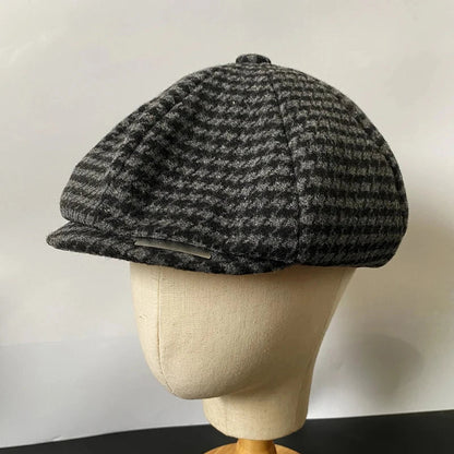 Newsboy Caps With Blade Fashion Men Wool Blend Flat Cap Peaky Hat Driving Hats Front Gatsby Cap for Male NC49