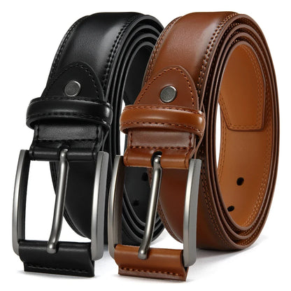 Men Belts High Quality Genuine Leather LONG Large Pin Buckle Metal Automatic Buckle Male Belts Strap Male