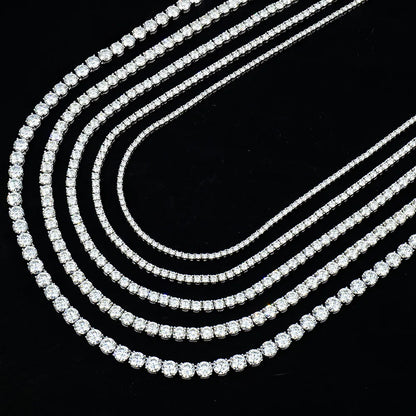 Certified GRA Moissanite Tennis Necklace 3/4/5/6mm Solid 925 Sterling Silver Diamond Tennis Necklaces for Women Man