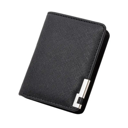 Black Faux Leather Slim Wallet with Multiple Card Slots Business Style for Men Perfect for Business Meetings
