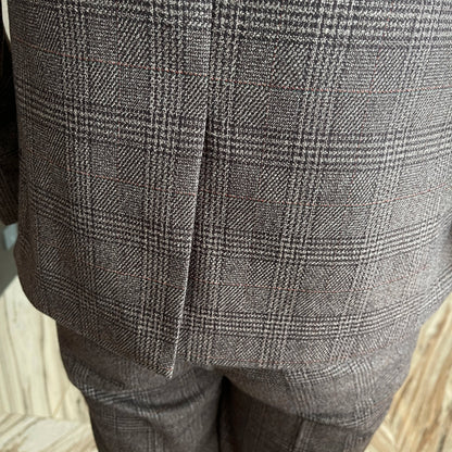 British Korean Style High Quality Modified Plaid Three-Piece Suit for Men - Stylish Business Casual Suit Vest And Trousers Set