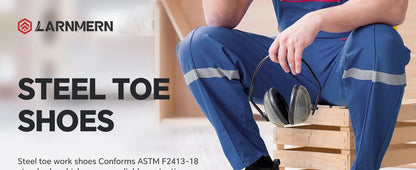 Steel Toe Shoes for Men Women Water Resistant Work Boots Non Slip Safety Sneakers Slip On Industrial Air Cushion Chelse