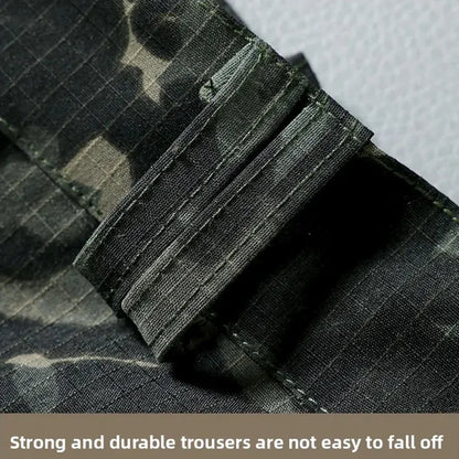 Wear-Resistant Cargo Pants Men Casual Work Stretch Trousers Breathable Multi-Pocket Outdoor Waterproof Training Hiking Pant Male