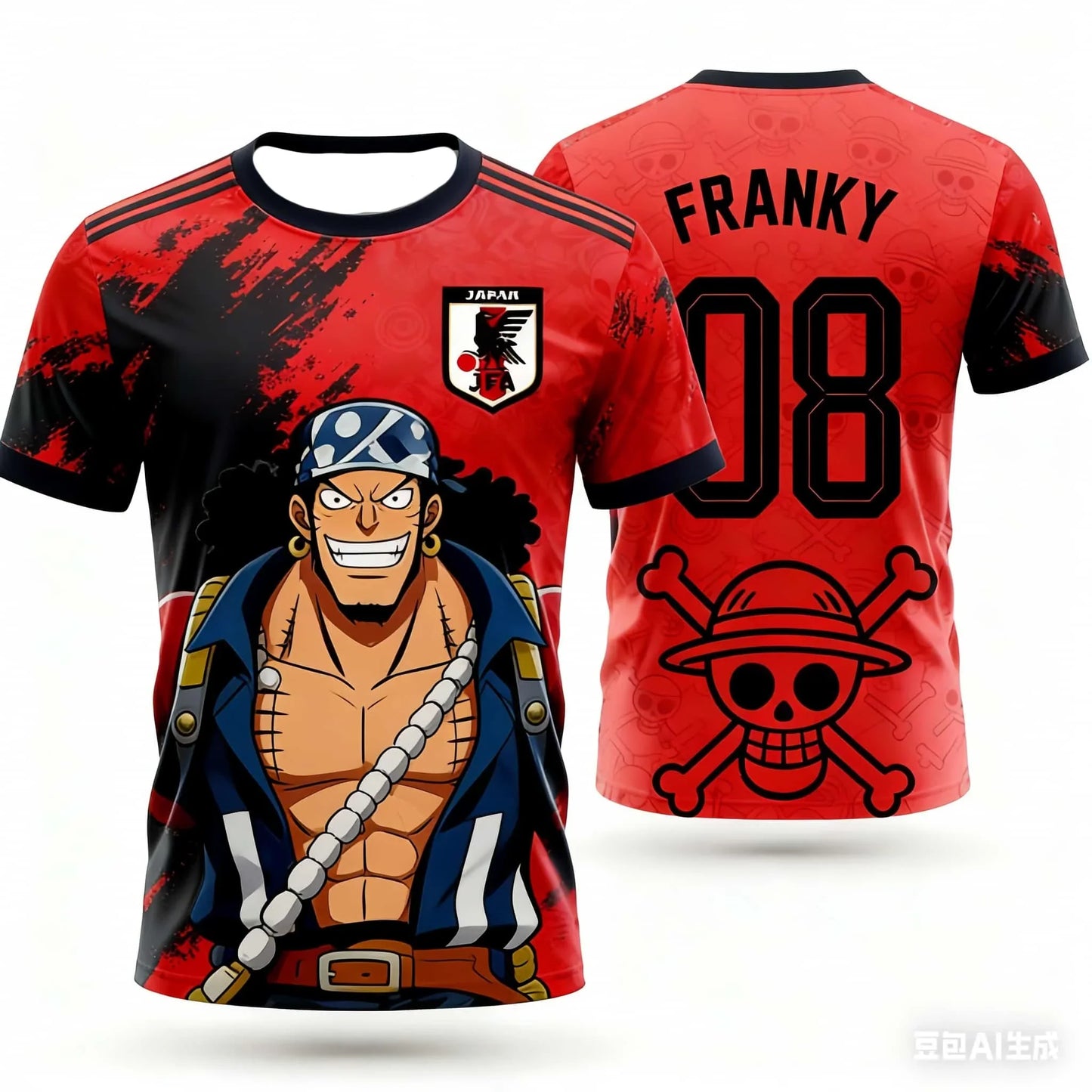 Japan One Piece Luffy Football Jersey Men T-shirt Football Special Jersey Adult Men's Quick-Drying Sweatshirt