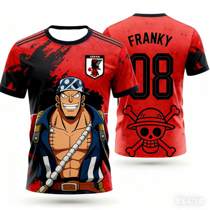 Japan One Piece Luffy Football Jersey Men T-shirt Football Special Jersey Adult Men's Quick-Drying Sweatshirt