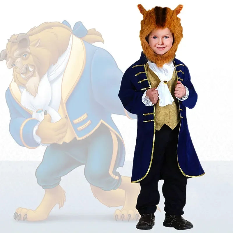 3-12Y  Anime Character Beast Jacket Robe Boy Lion Costume for Cosplay and Holiday Kids Anime Fantasy Party Wig Costume