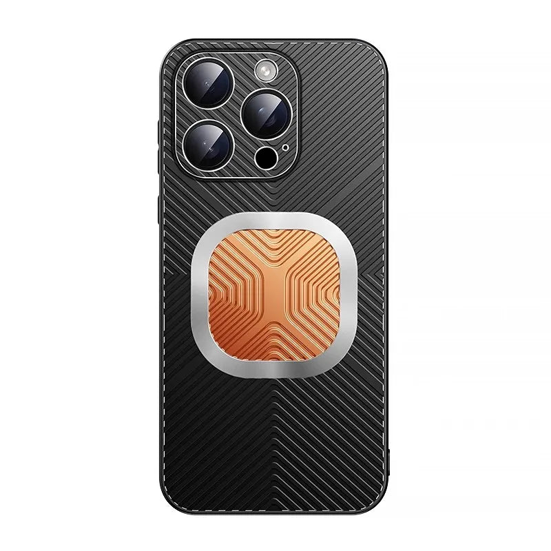 Graphene Cooling Copper Fin Phone Case For iphone 17 16 15 14 Pro Max Case Heat Dissipation Thermal Silicone Grease Cover