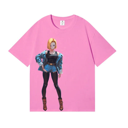 Dragon Ball Android 18 Japanese Style Classic Tee High-quality Streetwear Men's Clothing Women Clothing 2026 Summer New T Shirt