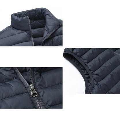 Autumn Winter Exported to Japanese Men Women Embroidery Logo Wearing Sleeveless Vest High-quality Classic Quilted Zipper Jacket