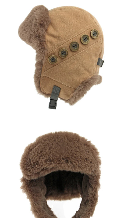 Russian Hat Thick Warm Winter Hat Men Women Windproof Ski Trapper Earflap Cap Faux Rabbit Fur Hat Male Female Bomber Hat