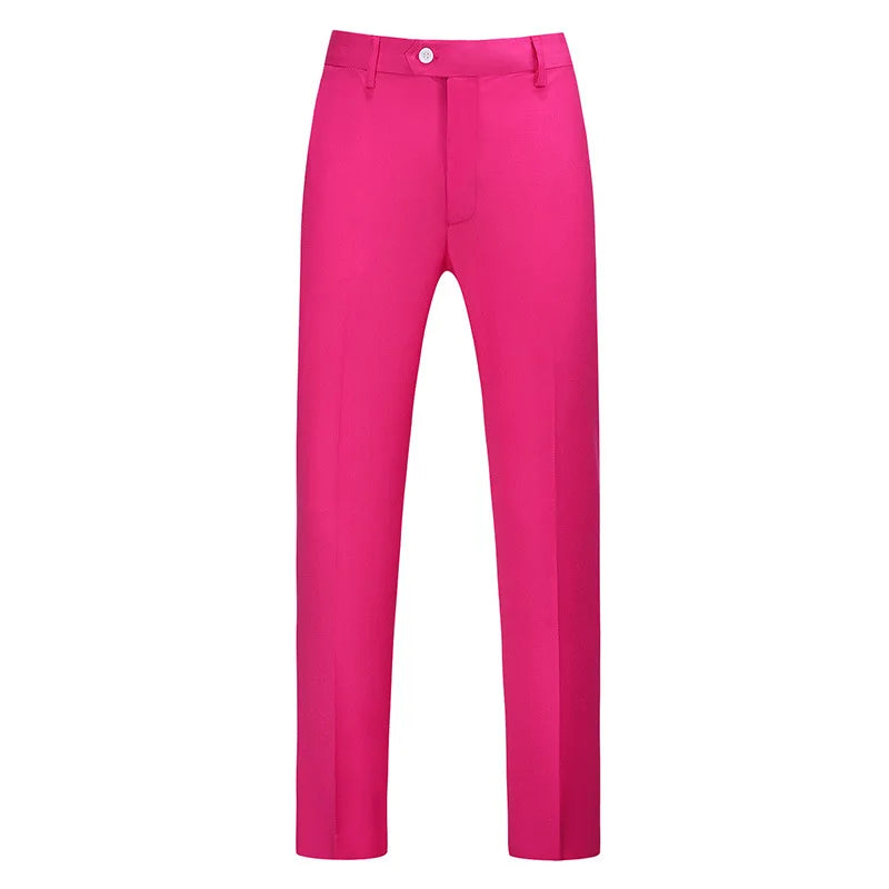19 Color High Quality Men's Solid Color Slim Fit Suit Pants 2025 Fashion Formal Business Social Groom Wedding High End Trousers
