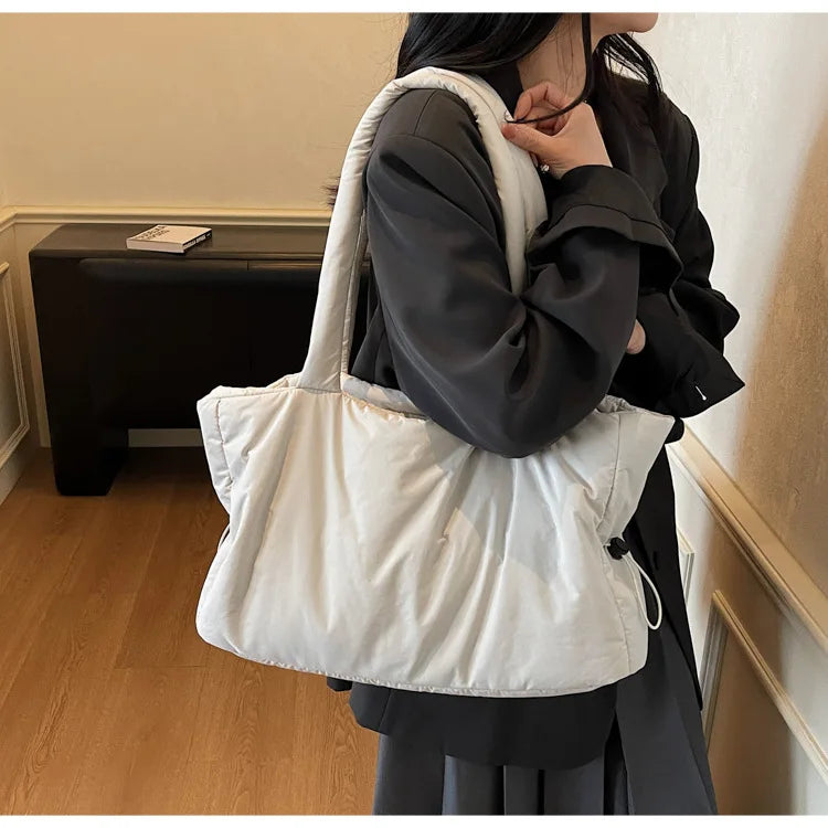 Fashion Winter Women Shoulder Bag Large Simple Shopping Commuting Bag Simple and Practical Textured Casual Versatile Tote Bag