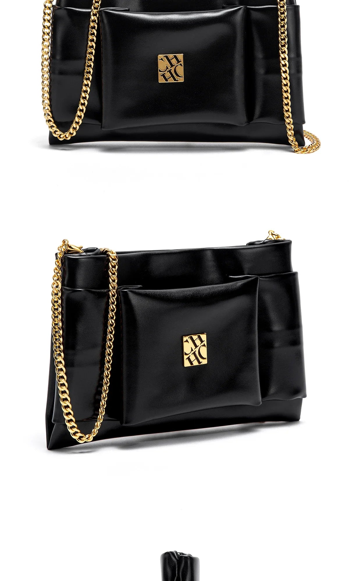Women's Shoulder Bag New Simple Black Detachable Dual purpose Chain Bag Business Wallet