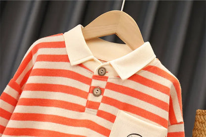 New Spring Autumn Kids Boys Clothes Strips Hoodies Jeans 2Pcs/Set Outfit Infant Kids Sport Casual Clothing Tracksuits 0-5 Years