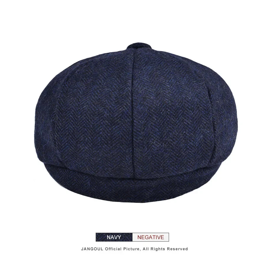 Kids Newsboy Caps Small Size Boy Woolen Tweed Flat Cap Herringbone Girl Infant Toddler Youth Beret Hat for Child