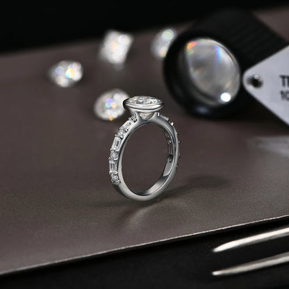 Top Quality Oval Cut 2.0CT Moissanite Rings for Women 925 Sterling SIlver Engagement Ring Jewelry Gift With Certificate