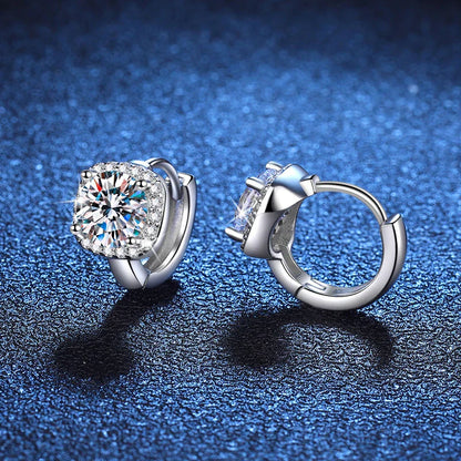1ct Moissanite Earrings for Women S925 Sterling Silver with 18k Gold Plated Hoop Earring Wedding Jewelry with Certificate