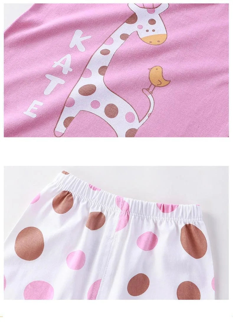 Dinosaur Printed Boys T-shirt + Shorts Casual Suit Summer Children's Clothes Loose Fashion Short Sleeved Cartoon Tracksuits 0-4Y