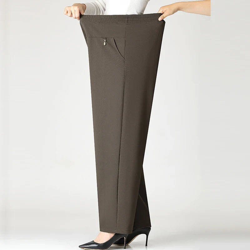 2025 Autumn Fashion Pants Brand Elastic Waist Size Women's Plus Size Thin Pants Casual Office Outdoor Pants